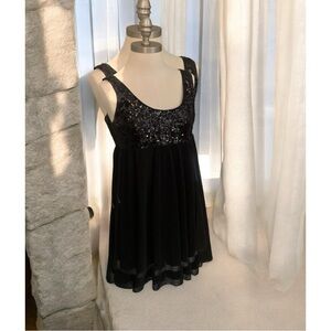 Black Sequin Sleeveless Dress